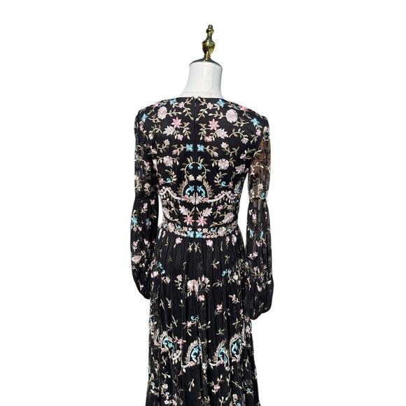 Mac Duggal 35111 Floral Embellished Embroidered Gown Blouson Sleeves Size 6‎ NWT - Picture 7 of 12